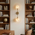 Double Alabaster Globe Wall Sconce