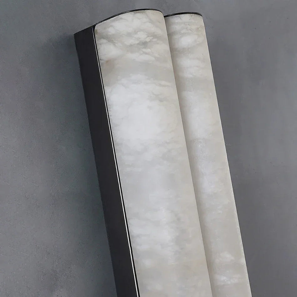 Double Cylinder Alabaster Tubular Wall Sconce