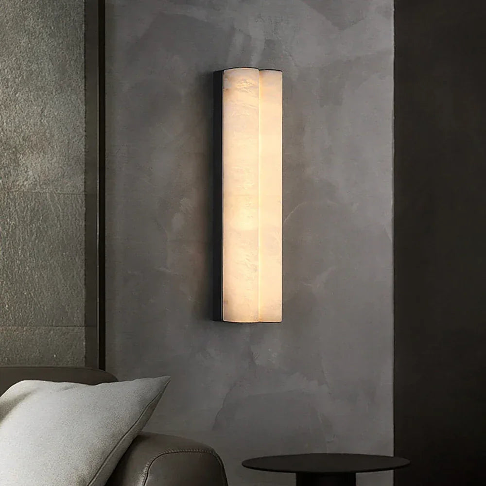 Double Cylinder Alabaster Tubular Wall Sconce