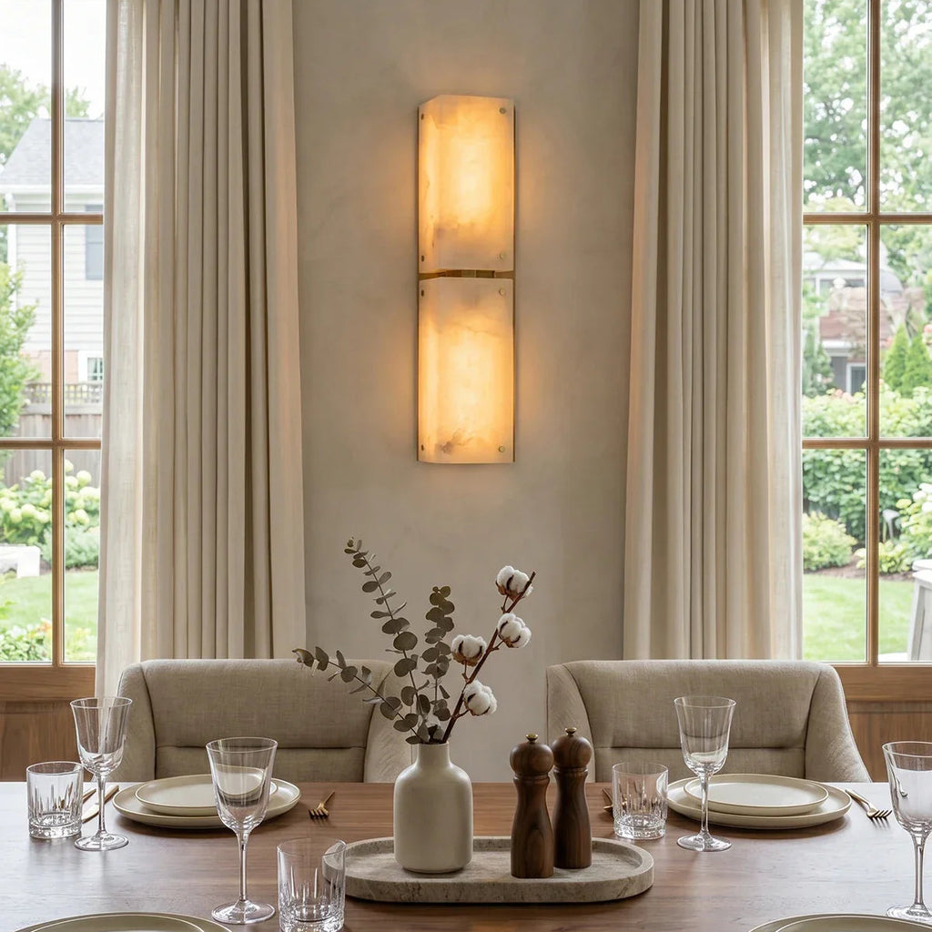 Double Panel Aurelia Alabaster Wall Lamp