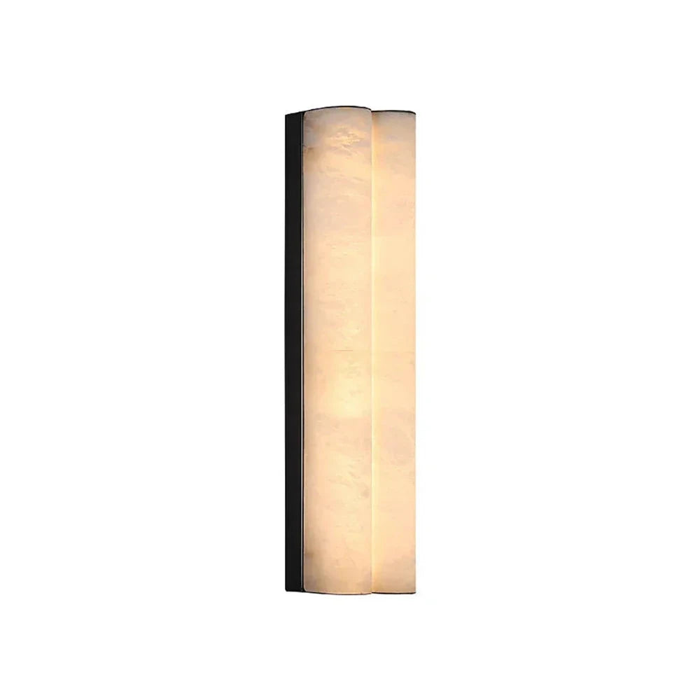 Modern Double Cylinder Alabaster Wall Sconce on Pure White Background