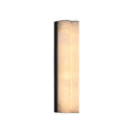 Modern Double Cylinder Alabaster Wall Sconce on Pure White Background
