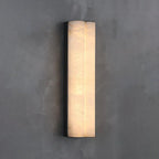 Illuminated Double Cylinder Alabaster Wall Light Studio Display