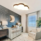Modern Wood Cloud Ceiling Light in Nursery Baby Room
