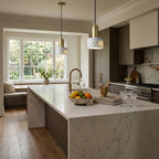 Modern Short Alabaster Pendant Light in Country Kitchen