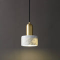 Illuminated Modern Short Alabaster Pendant Light Studio Shot