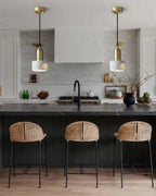 Modern Alabaster Art Glass Pendant Light in Modern Kitchen Setting