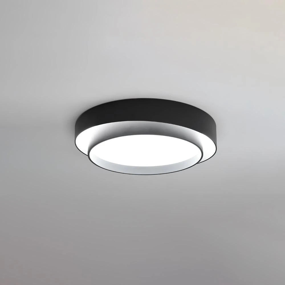 Plafonnier double anneau en métal