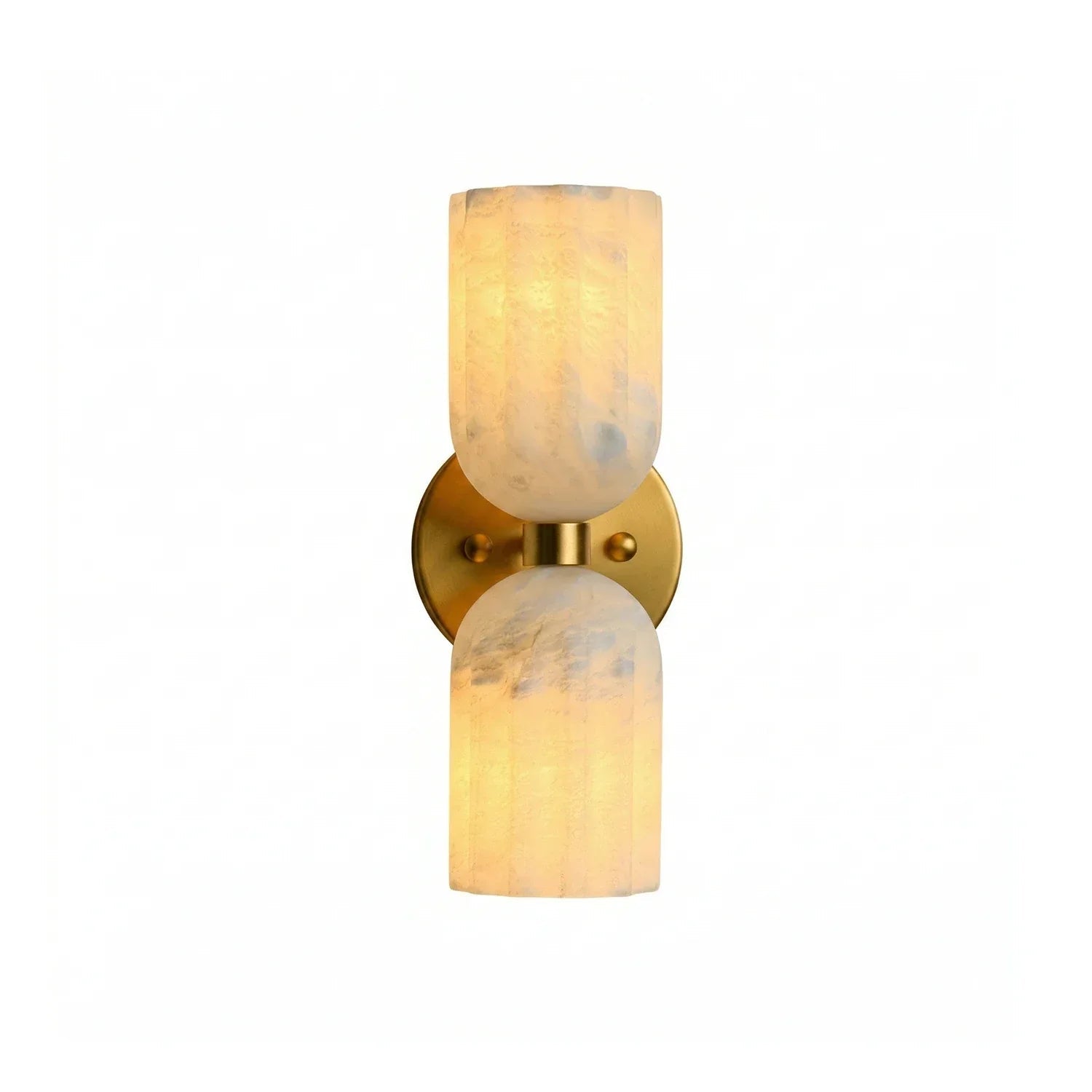 Dual Alabaster Pillar Wall Sconce