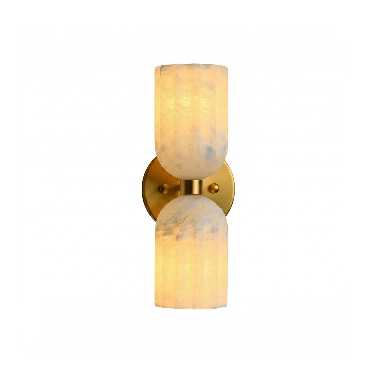 Dual Alabaster Pillar Wall Sconce