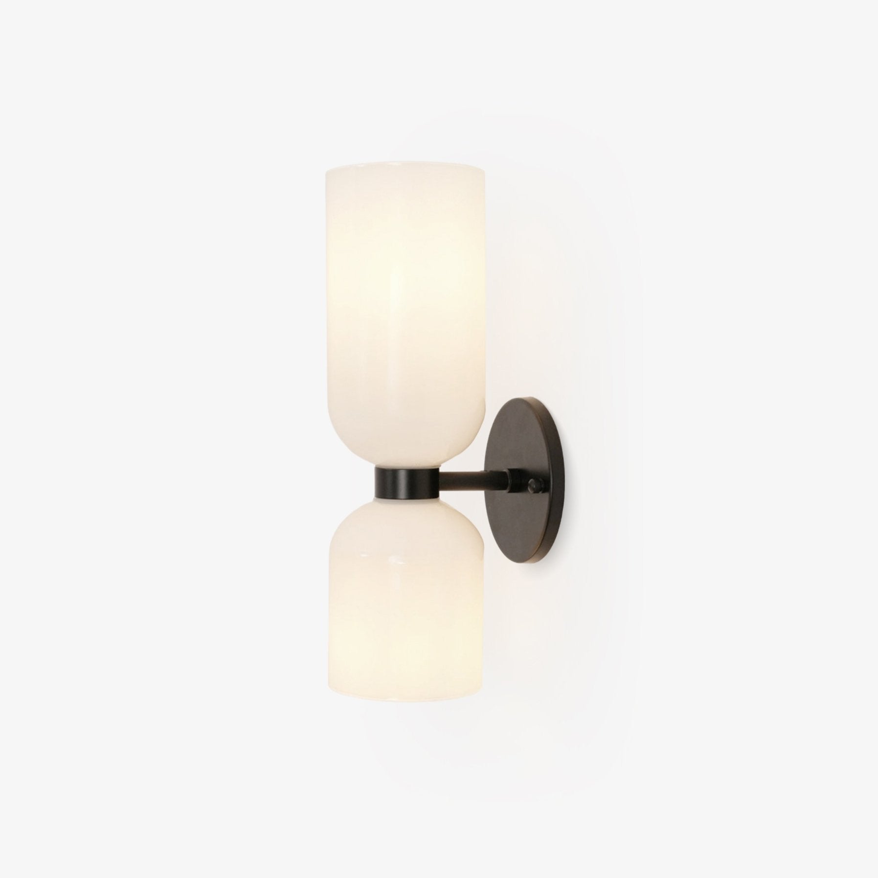 Dual Cylinder Glass Wall Sconce