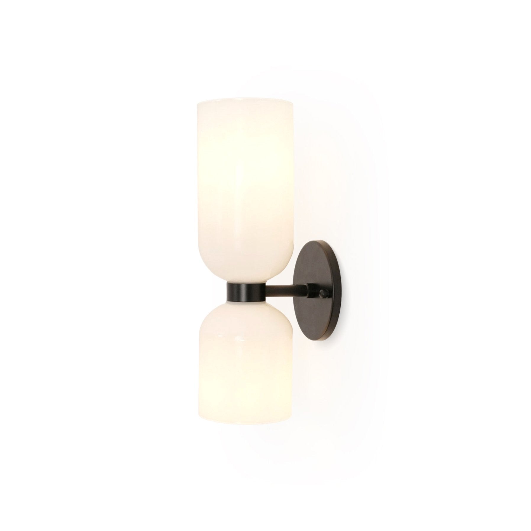 Dual Cylinder Glass Wall Sconce