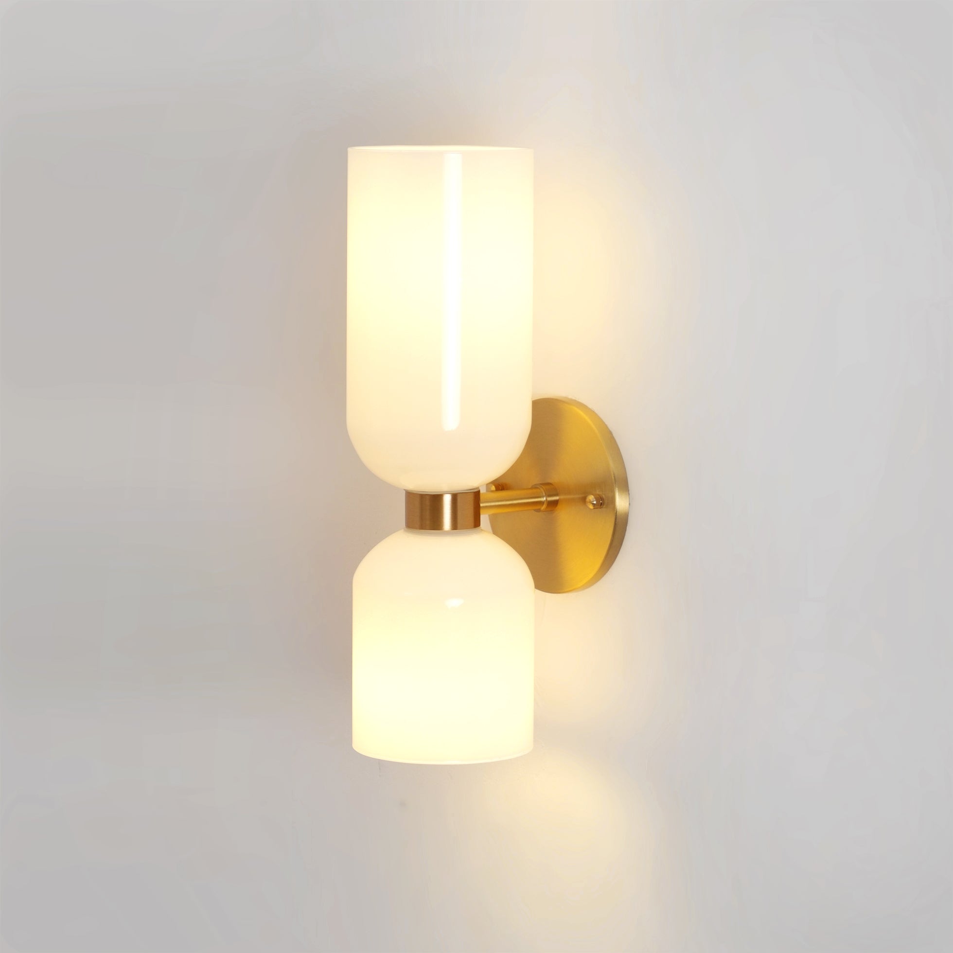 Dual Cylinder Glass Wall Sconce