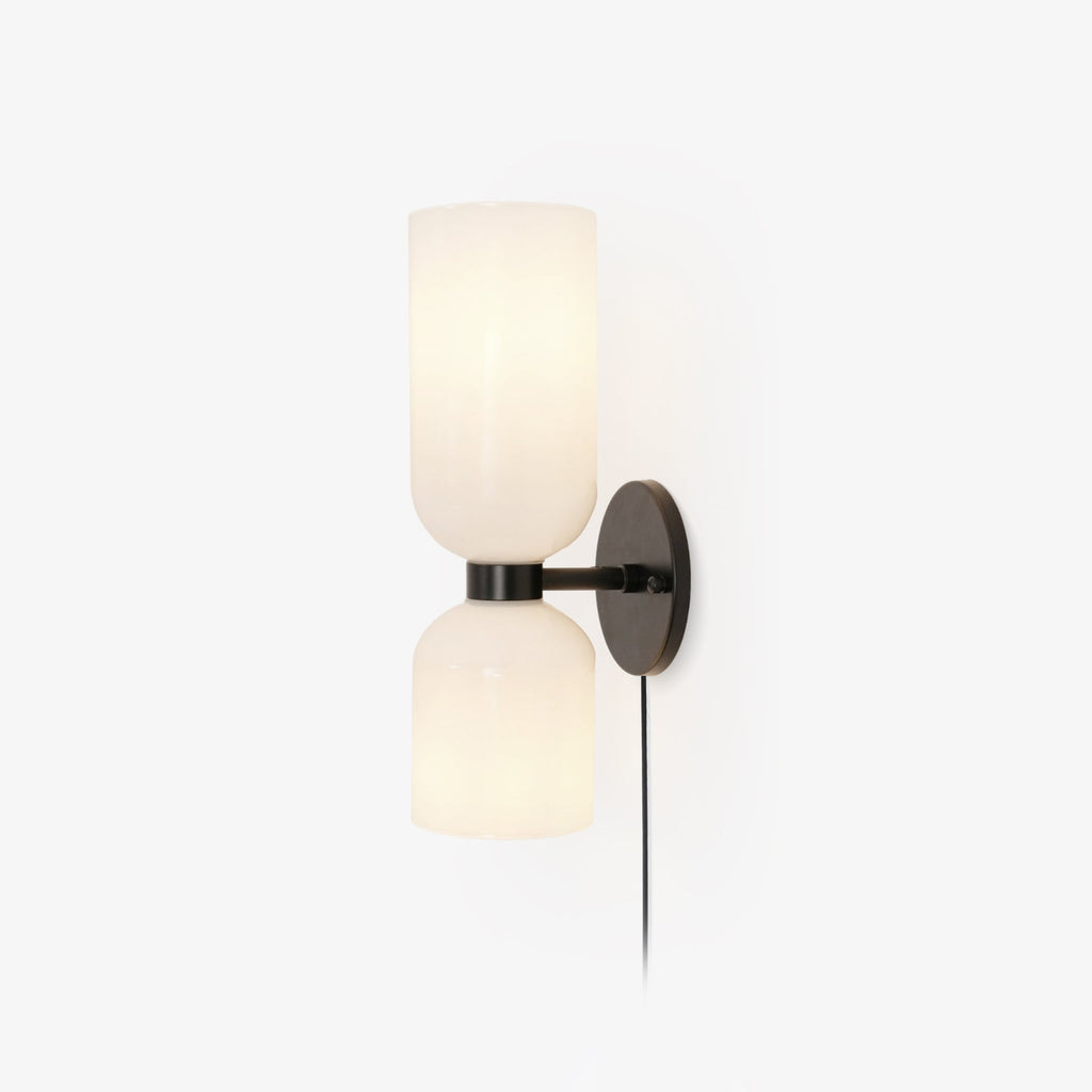 Dual Cylinder Glass Wall Sconce