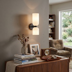 Dual Cylinder Glass Wall Sconce