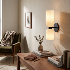 Dual Cylinder Glass Wall Sconce