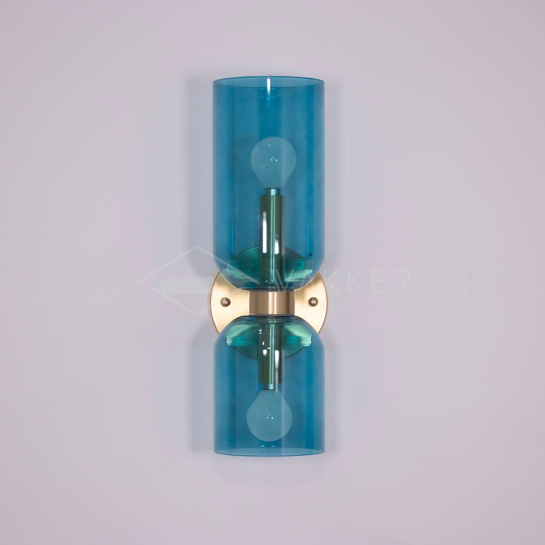 Dual Cylinder Glass Wall Sconce