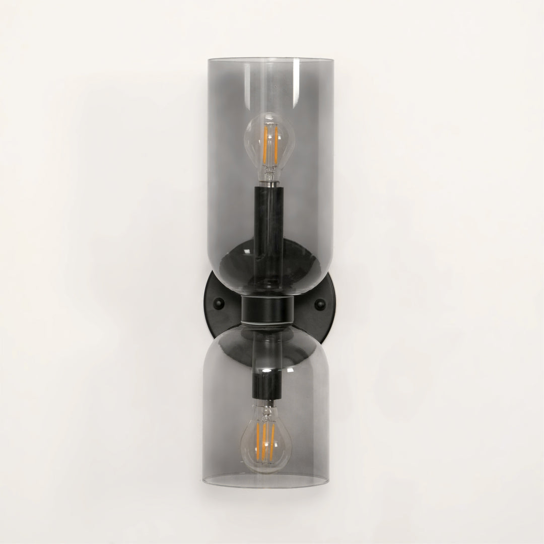 Dual Cylinder Glass Wall Sconce