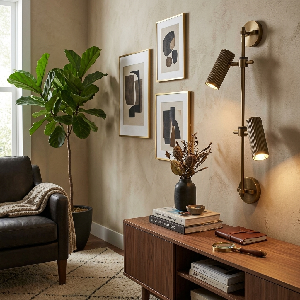 Dual Head Brass Spot Sconce