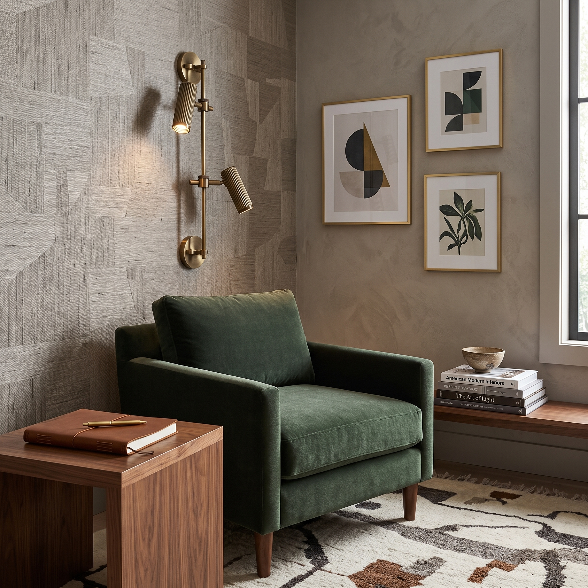 Dual Head Brass Spot Sconce