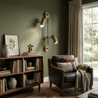Dual Head Brass Spot Sconce