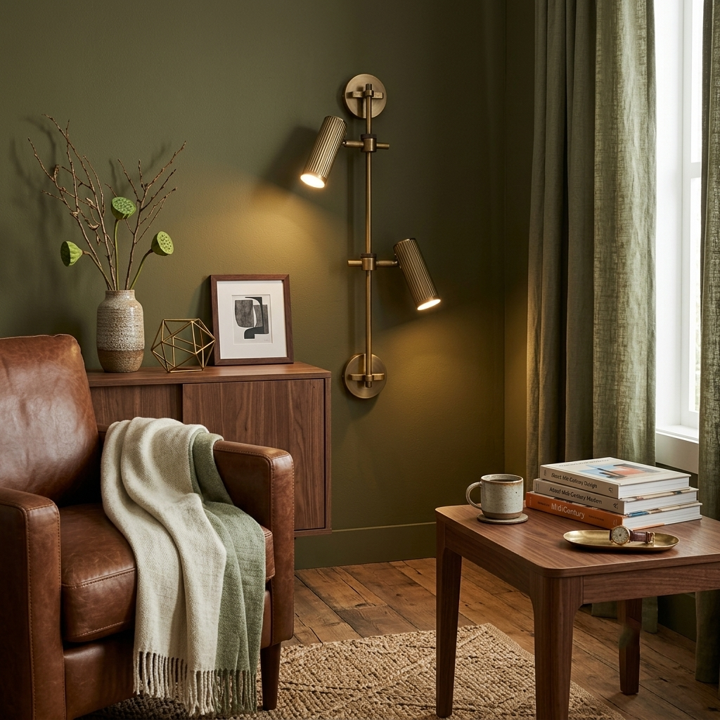 Dual Head Brass Spot Sconce