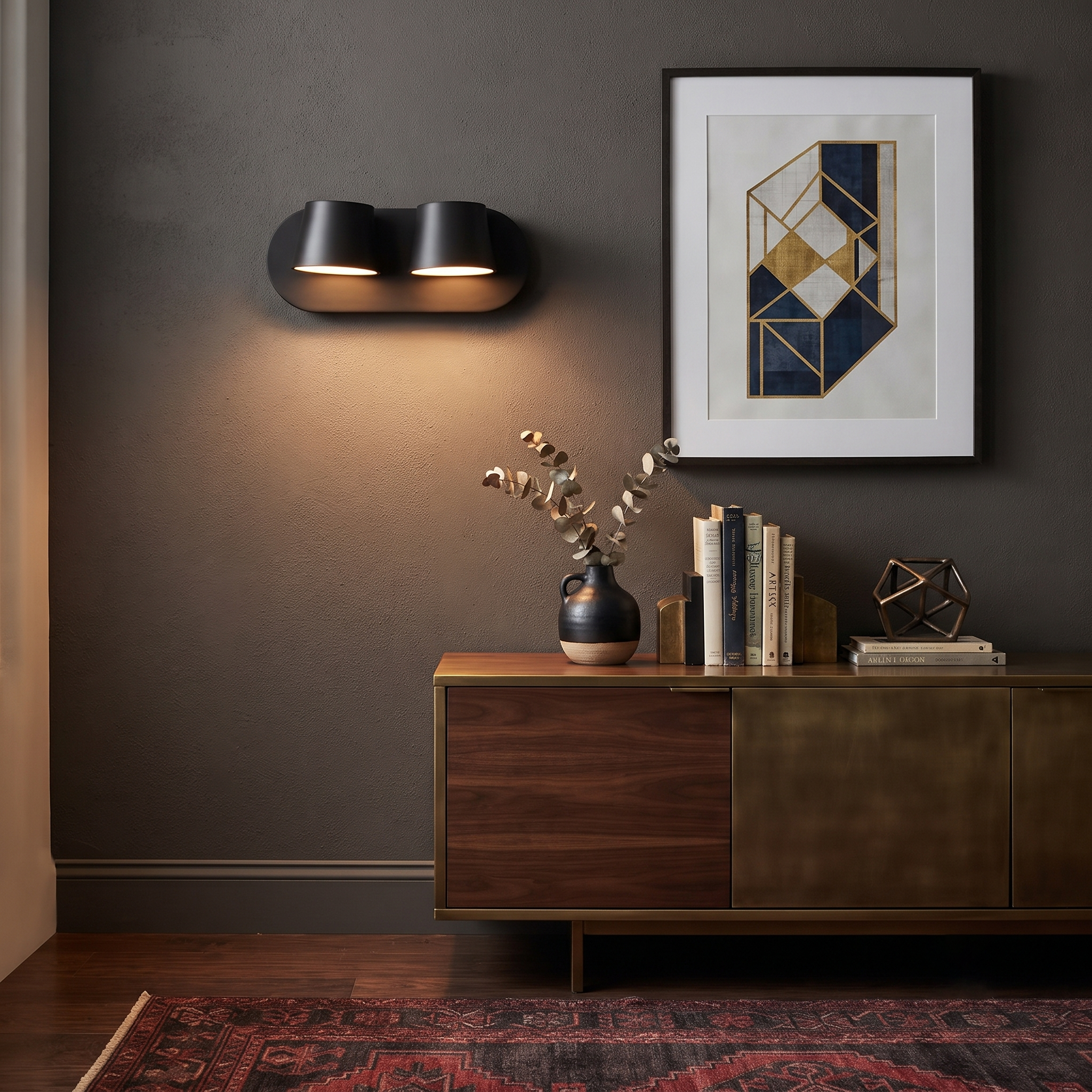 Dual Head Metal Wall Sconce