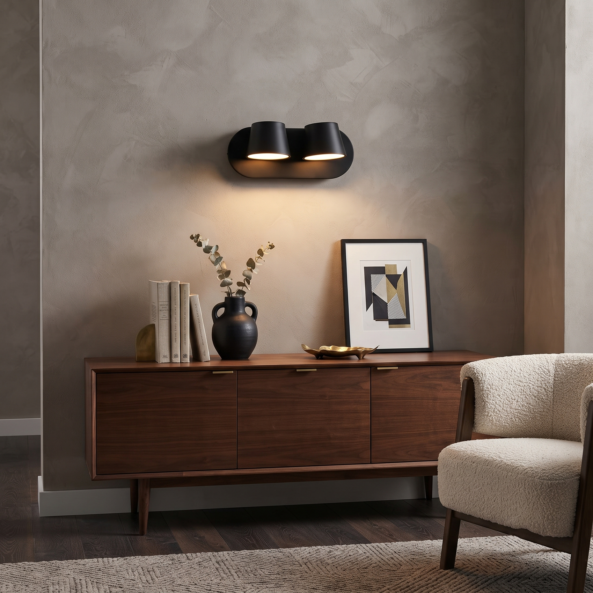 Dual Head Metal Wall Sconce
