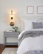 Modern Art Glass Wall Sconce in Master Bedroom Setting