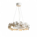 Illuminated Modern Floral Ring Chandelier Studio Display