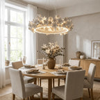 Modern Floral Ring Chandelier in Dining Space