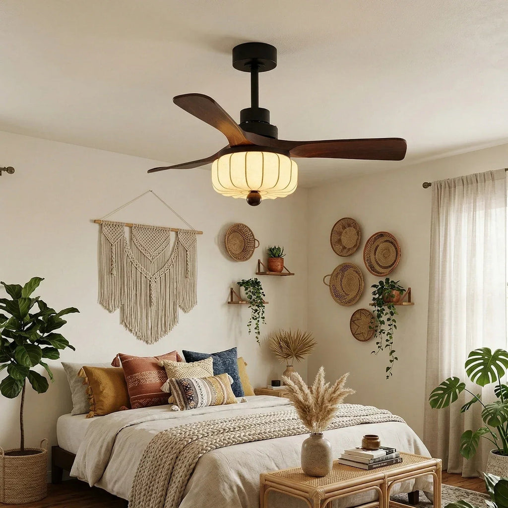 Elira Flower Fabric Ceiling Fan Light