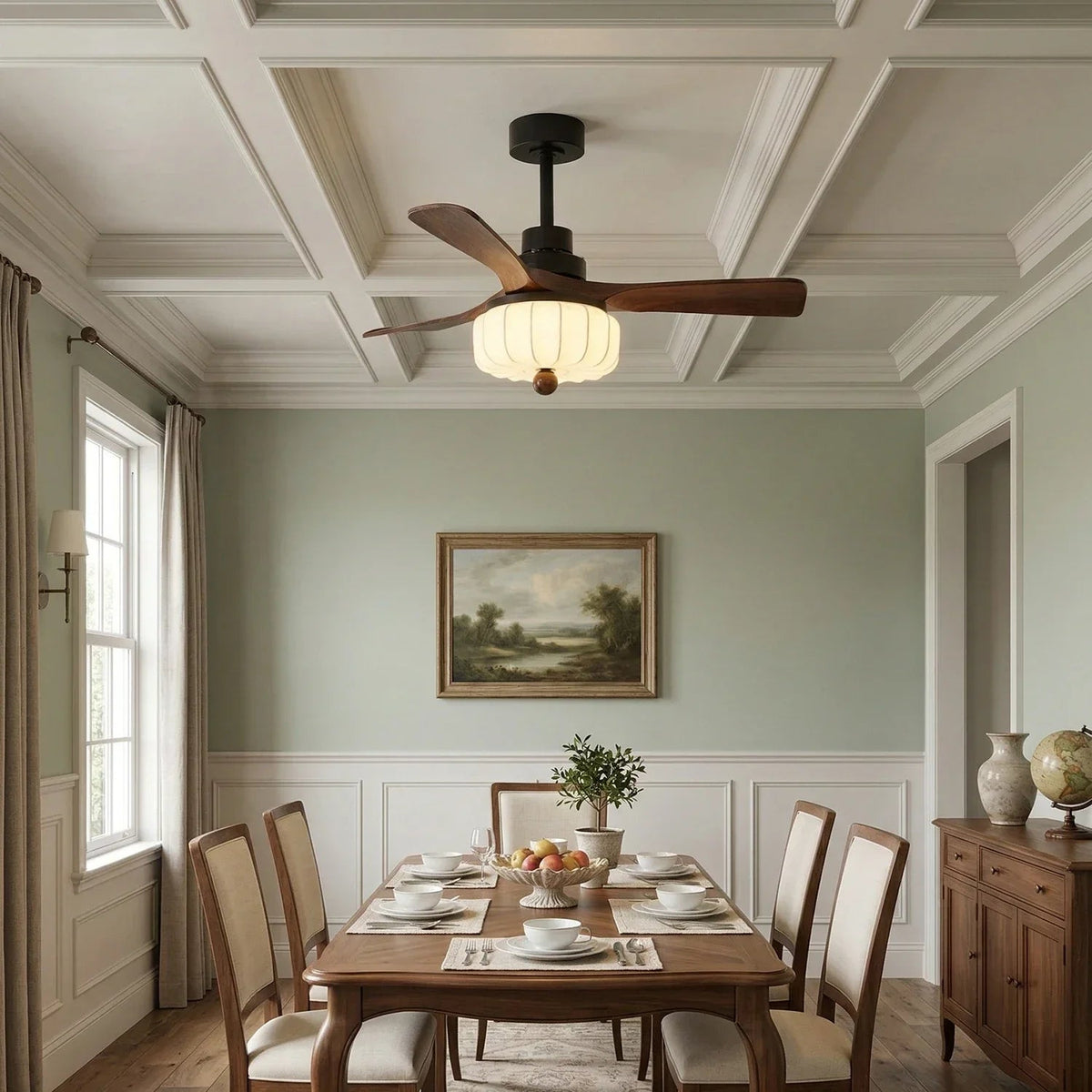 Elira Flower Fabric Ceiling Fan Light
