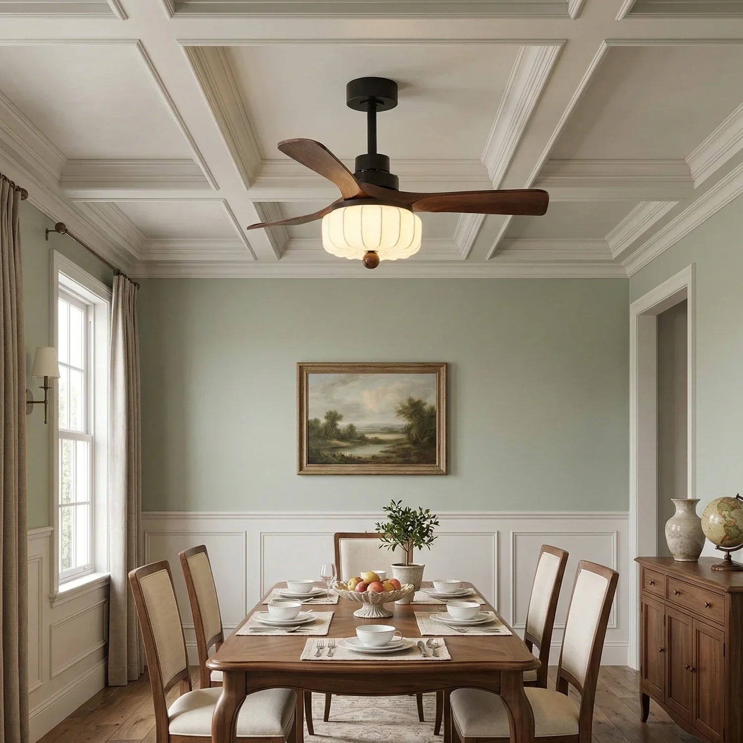 Elira Flower Fabric Ceiling Fan Light