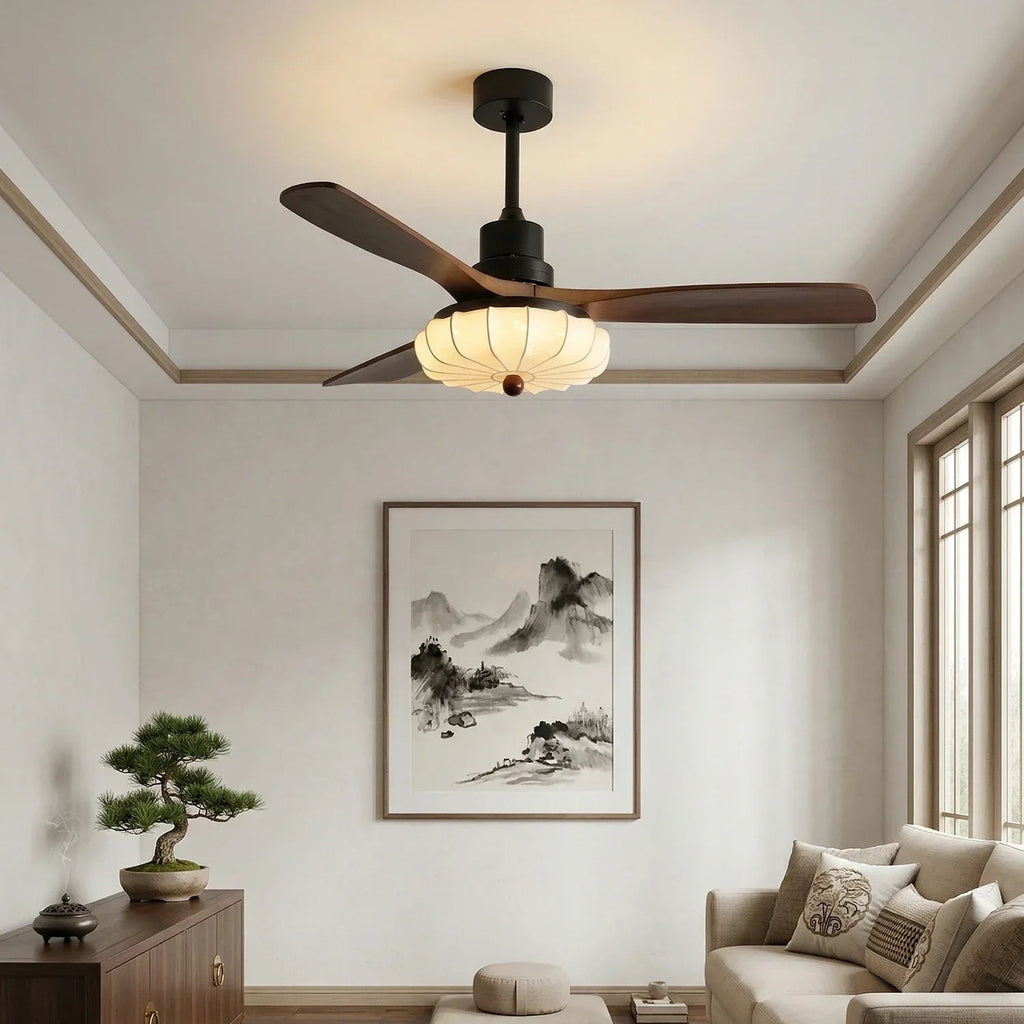 Elira Flower Fabric Ceiling Fan Light