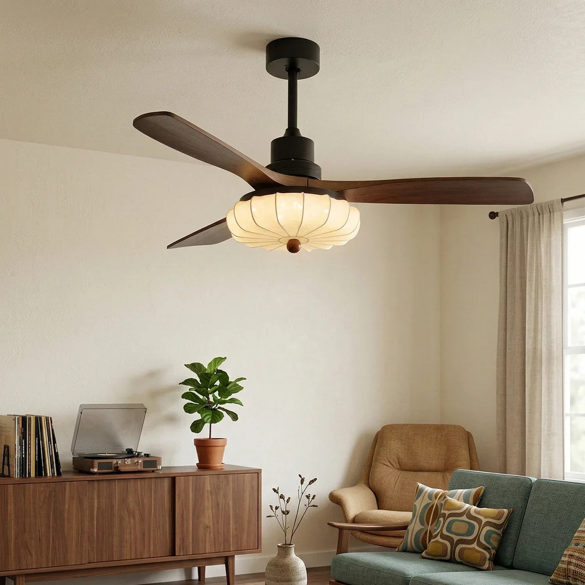 Elira Flower Fabric Ceiling Fan Light