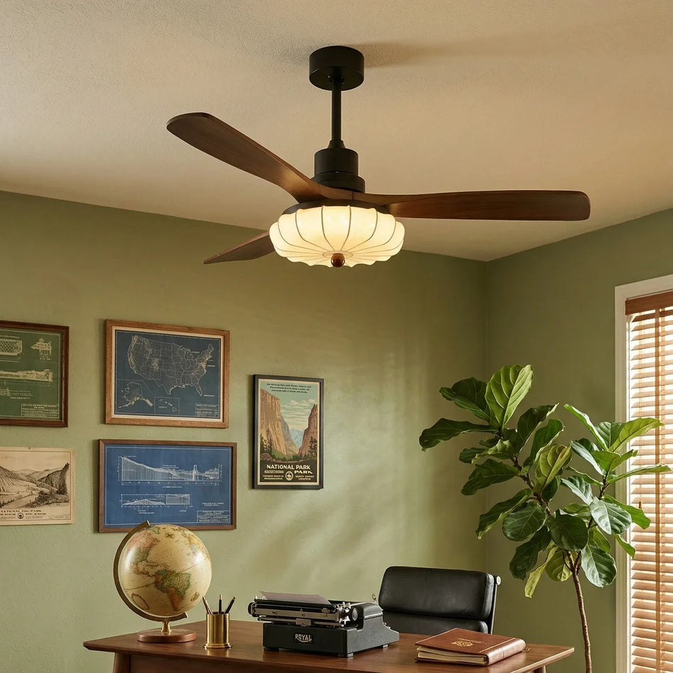 Elira Flower Fabric Ceiling Fan Light