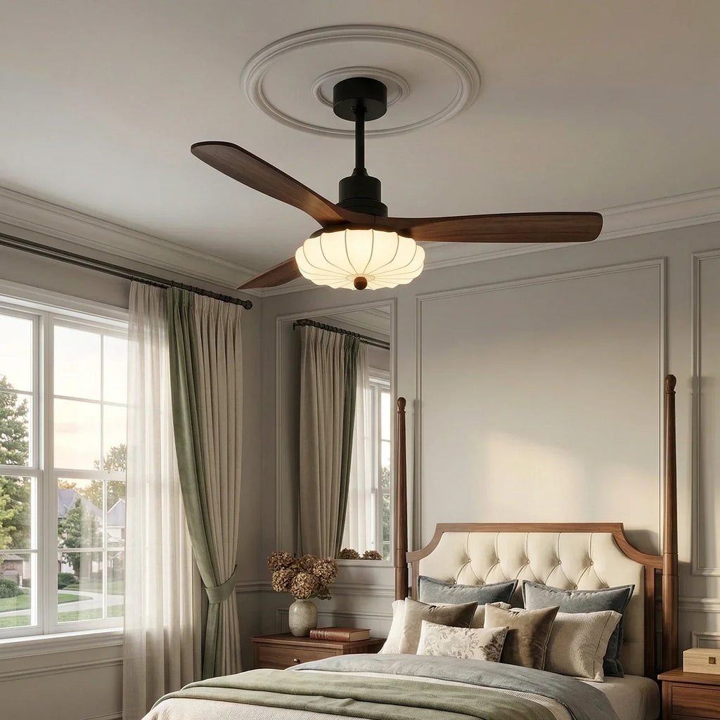 Elira Flower Fabric Ceiling Fan Light