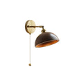 Walnut and Brass Wall Sconce