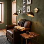 Walnut and Brass Wall Sconce