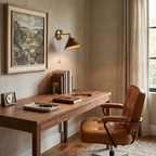 Walnut and Brass Wall Sconce