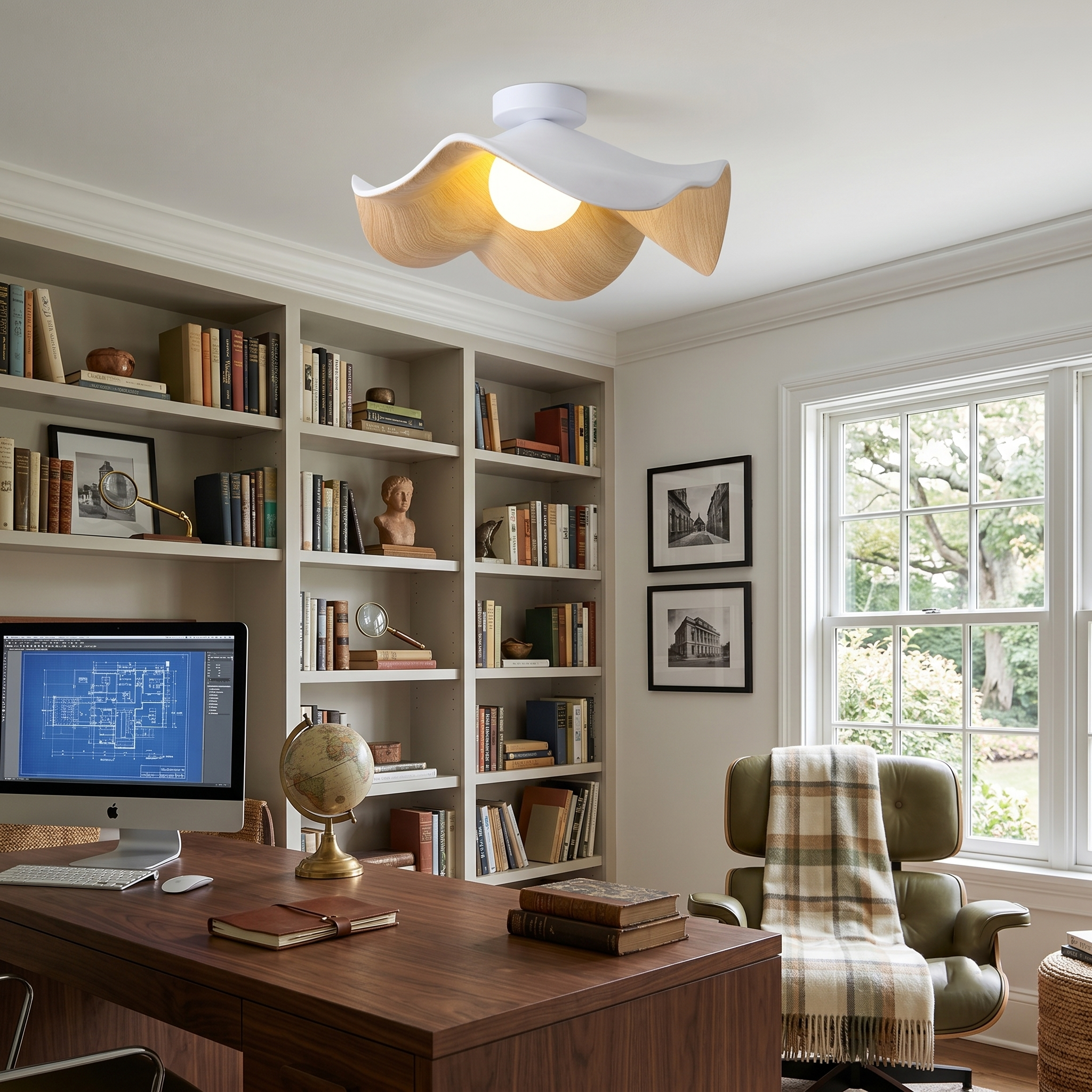 Wavy Lotus Petal Flush Mount