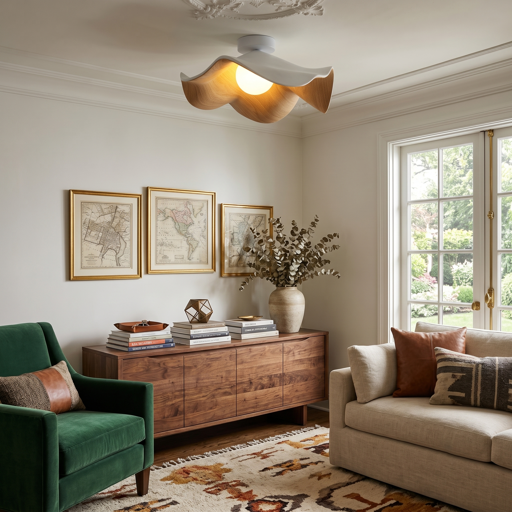 Wavy Lotus Petal Flush Mount