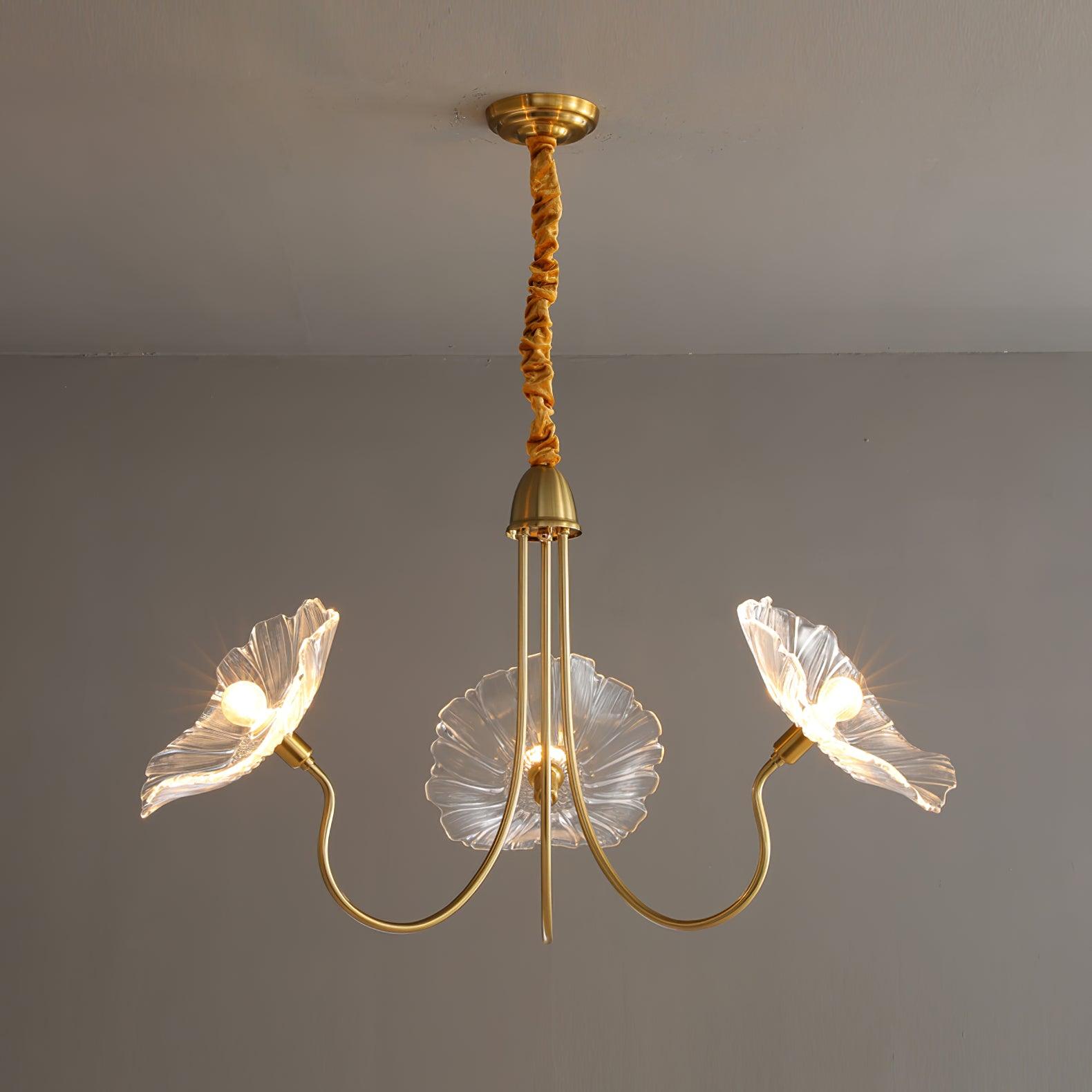 Floral Glass Looped Arm Chandelier