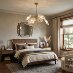 Floral Glass Looped Arm Chandelier