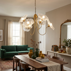 Floral Glass Looped Arm Chandelier