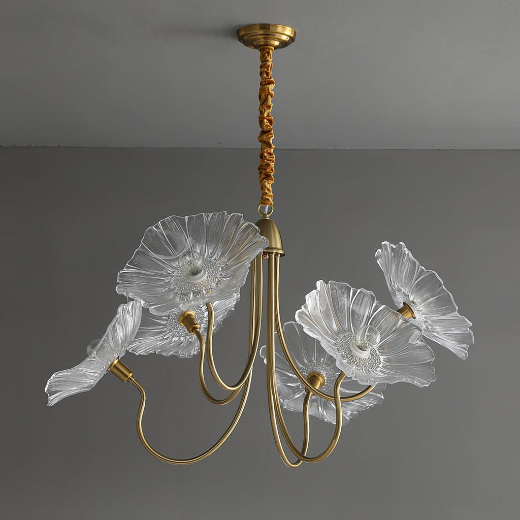 Floral Glass Looped Arm Chandelier