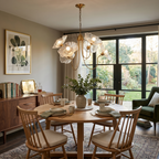Floral Glass Looped Arm Chandelier