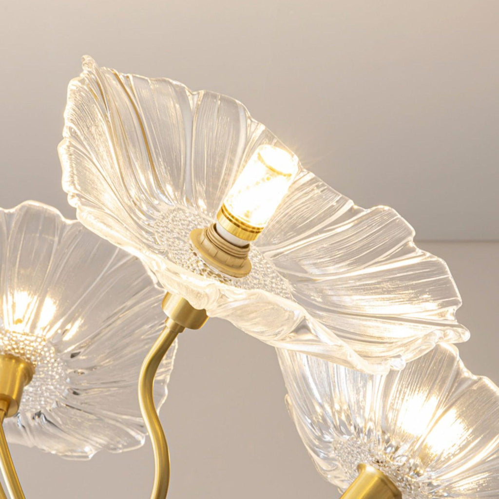 Floral Glass Looped Arm Chandelier