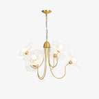 Floral Glass Looped Arm Chandelier